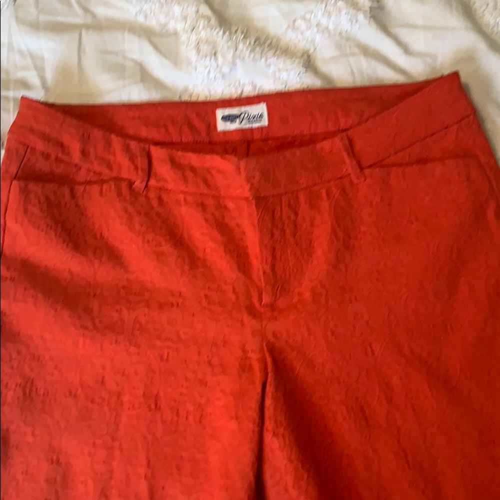 Orange Textured Old Navy Pixie Pants - image 1